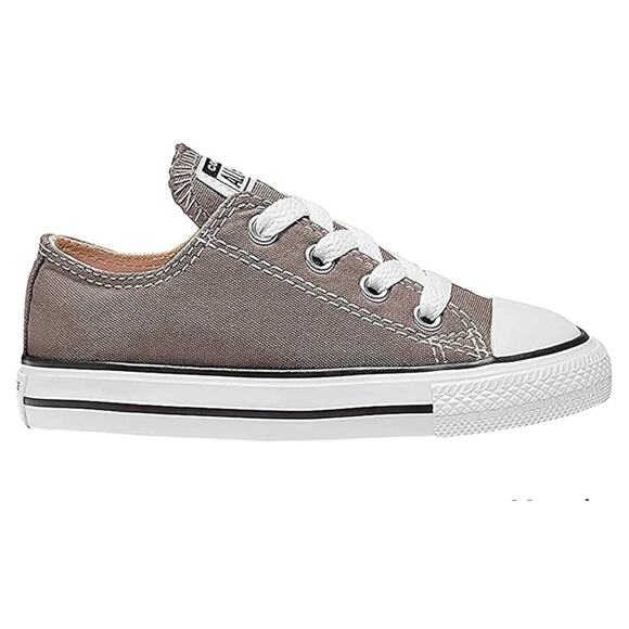 Converse Chuck Taylor All Star Kids Low-Top Sneakers Shoes Gray White Size 8 - Picture 1 of 11